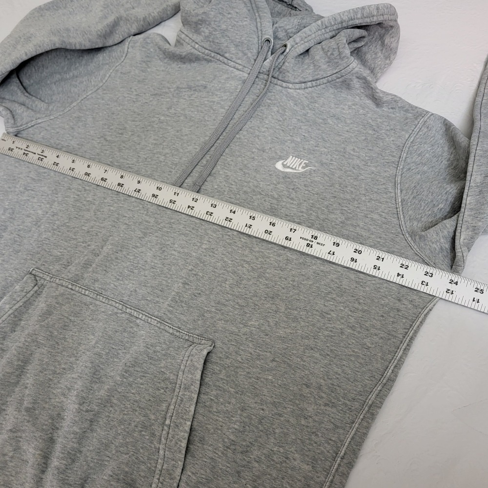 Nike Mens Classic Pullover Hoodie Heather Gray Distressed Large Small Swoosh - Picture 6 of 9